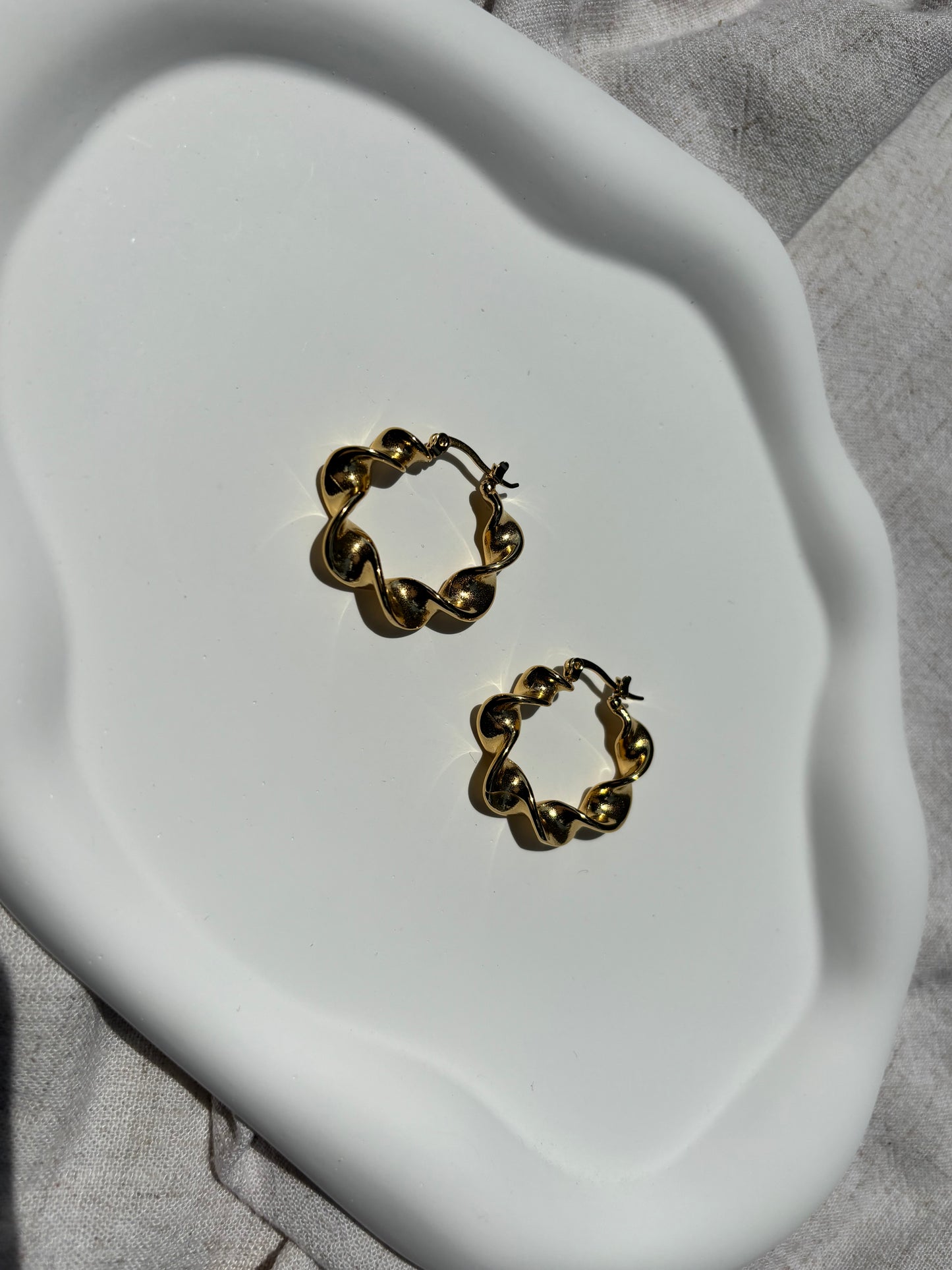 Gold Twist Earrings