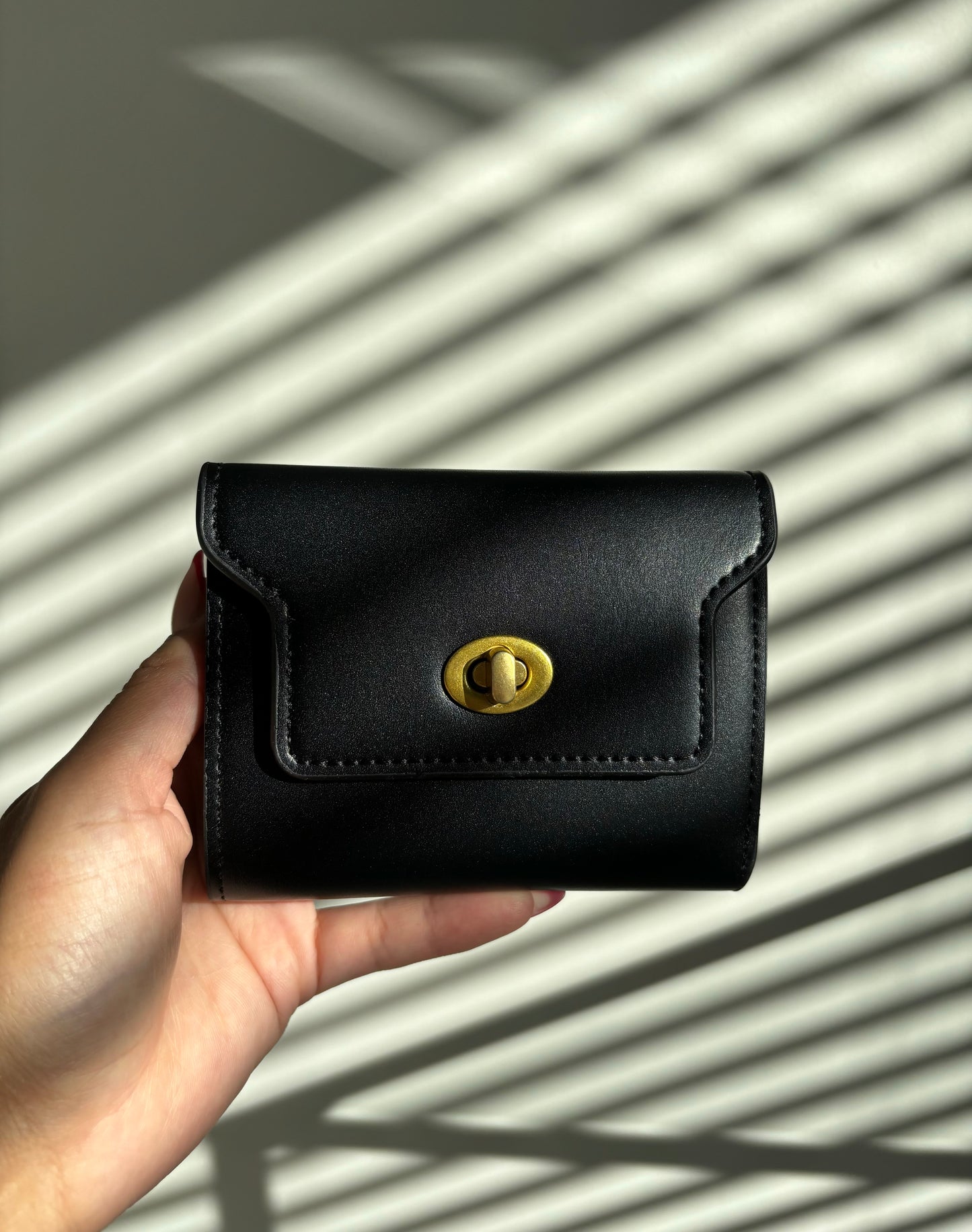 Black Clasp Lock Purse