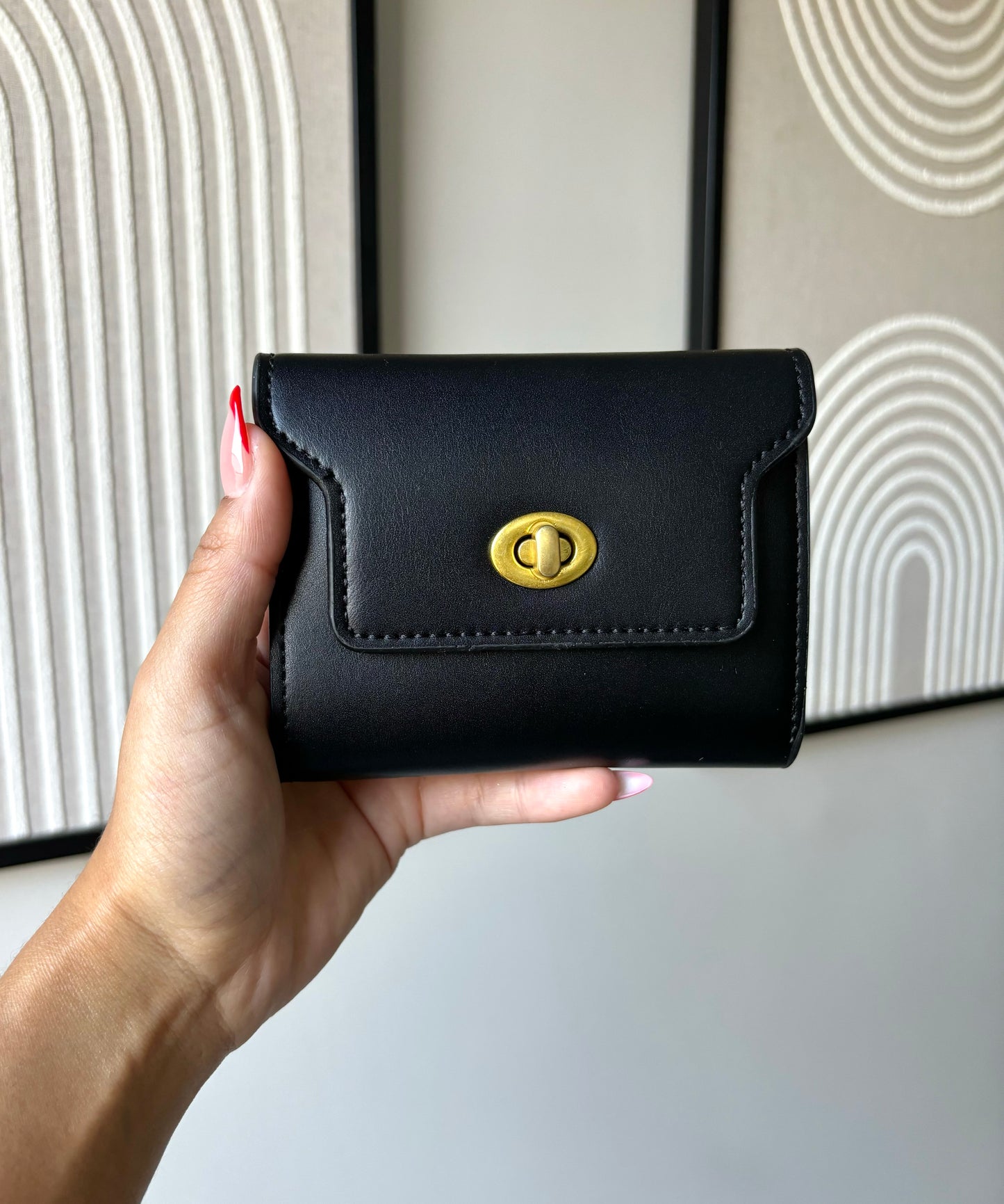 Black Clasp Lock Purse