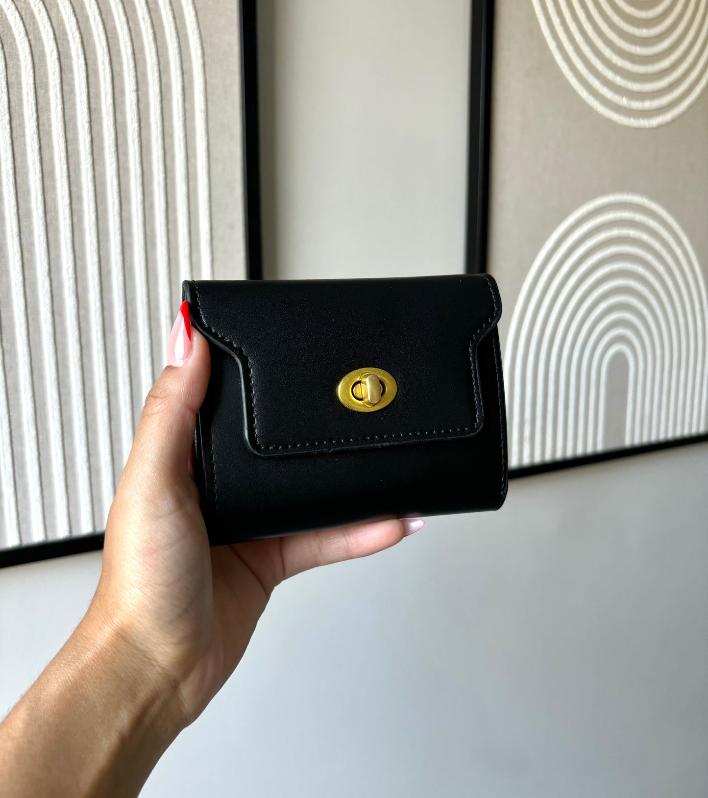 Black Clasp Lock Purse